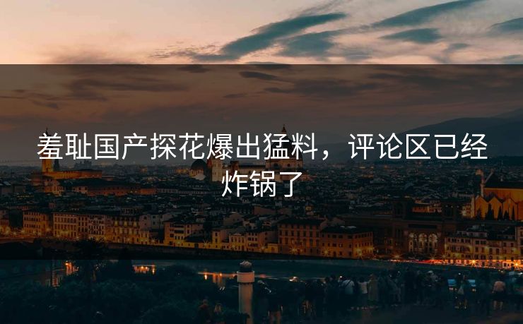 羞耻国产探花爆出猛料，评论区已经炸锅了