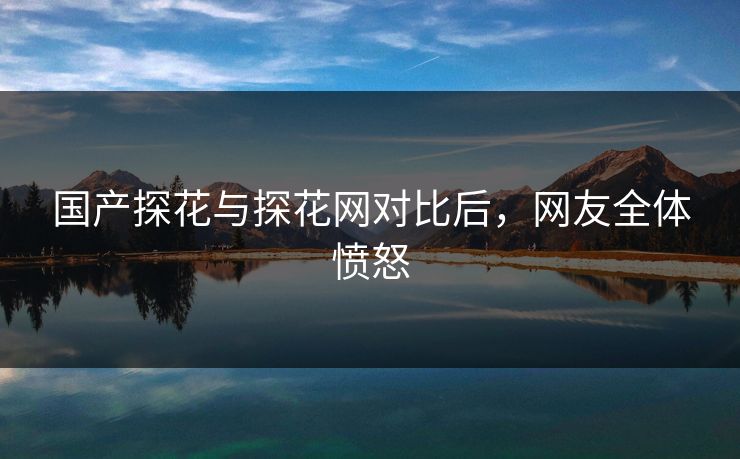国产探花与探花网对比后，网友全体愤怒