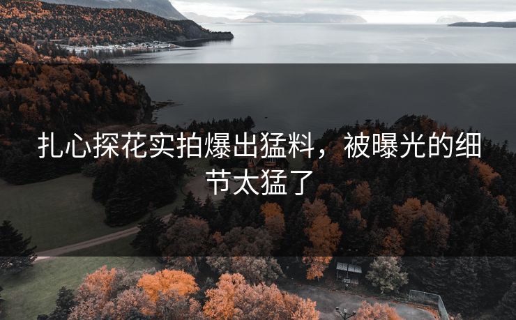 扎心探花实拍爆出猛料，被曝光的细节太猛了