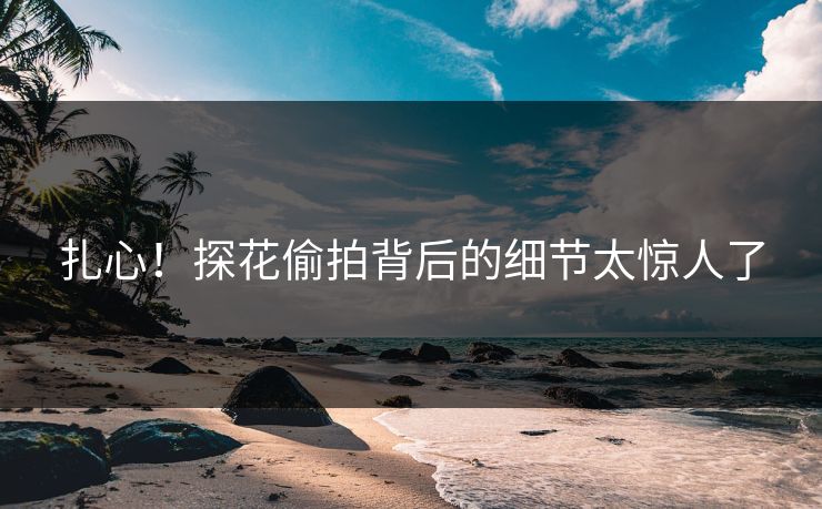 扎心！探花偷拍背后的细节太惊人了