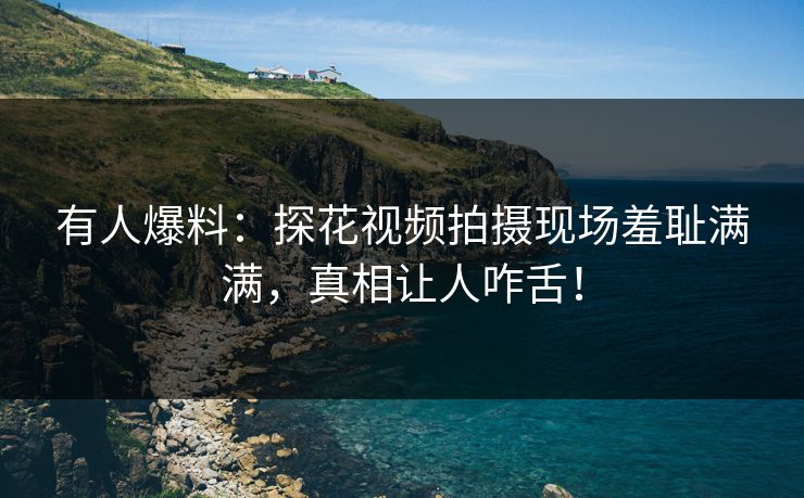 有人爆料：探花视频拍摄现场羞耻满满，真相让人咋舌！
